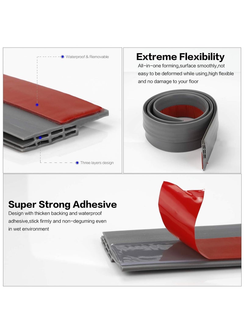Adhesive Under Door Sweep Weather Stripping Soundproof Rubber Bottom Seal with Wider Strong for Interior Exterior Doors Guard Against Drafts Dust Noise Animals (1M*1 Grey) - Image 2