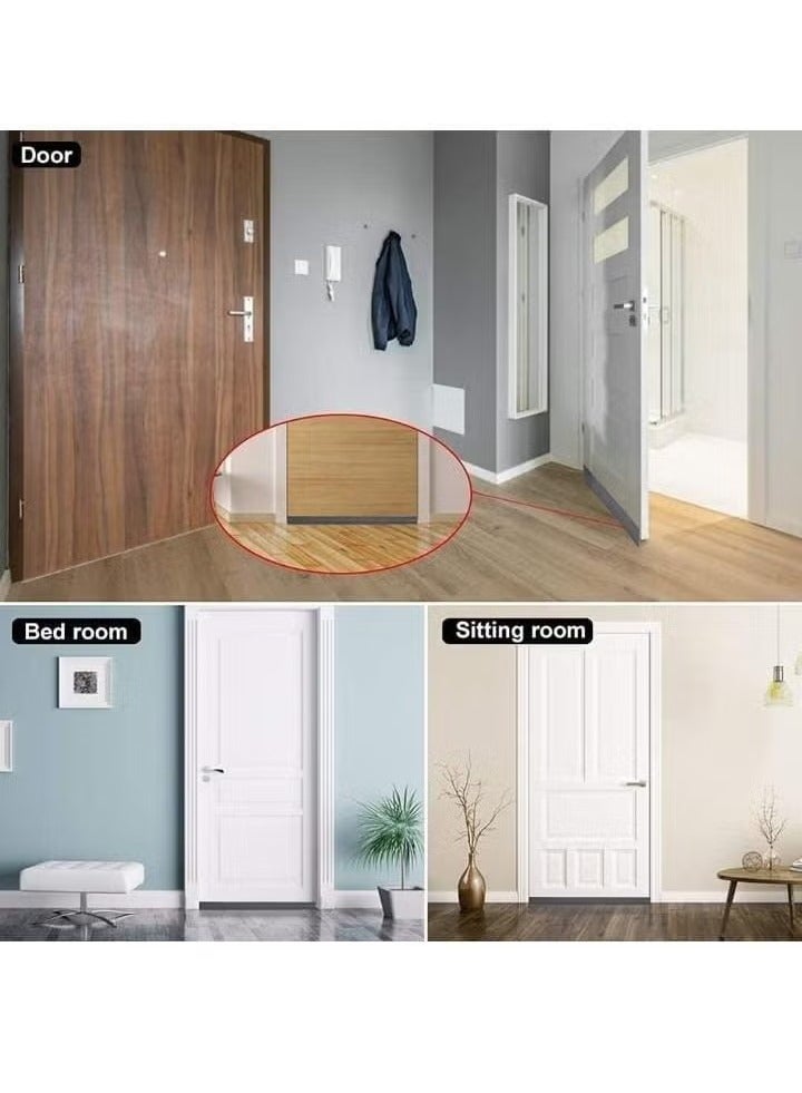 Adhesive Under Door Sweep Weather Stripping Soundproof Rubber Bottom Seal with Wider Strong for Interior Exterior Doors Guard Against Drafts Dust Noise Animals (1M*1 Grey) - Image 4
