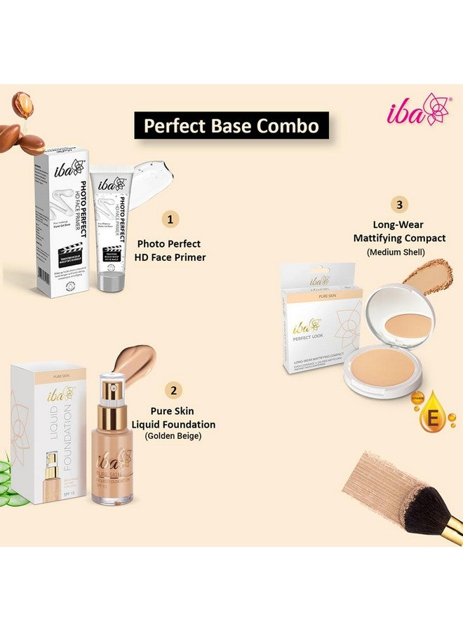 إيبا مجموعة إيبا برايمر + كريم أساس + قاعدة مضغوطة - بيج ذهبي | مجموعة مكياج عيد الحب | قاعدة مكياج طويلة الأمد بتغطية كاملة | نباتية وخالية من القسوة - Image 2
