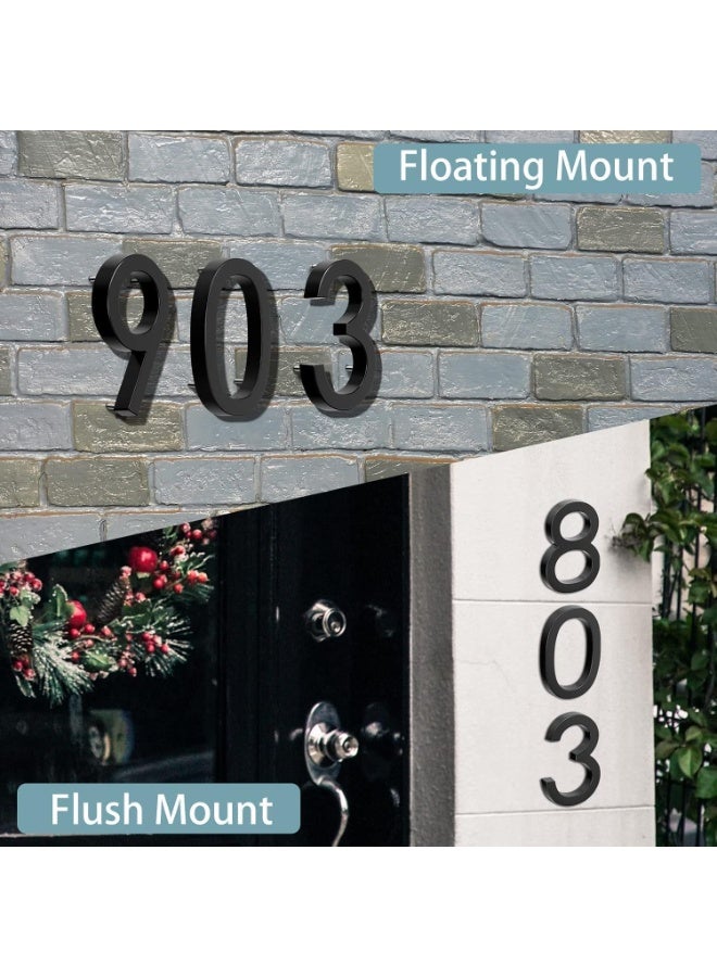 VITION Floating House Number 5 Inch, Metal Anti-Rust Outdoor Home Address Plate with Nail Kits for Door Garden Mailbox Decor Signage (Number 4, Black) - Image 5