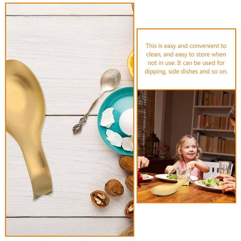 Stainless Steel Spoon and Ladle Rest Set Rose Gold Titanium Finish Heat Resistant - Image 5