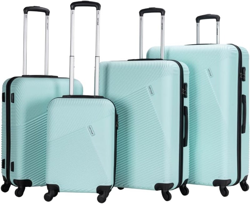 VIPTOUR 4-Piece Set Strong ABS Material 4 Spinner Wheels Number lock Luggage Set with 20/24/28/32 Inch, VT-A390 B, Mint, large, 4-Piece Set, Strong ABS Material, 4 Spinner Wheels - Image 1