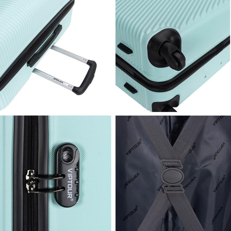 VIPTOUR 4-Piece Set Strong ABS Material 4 Spinner Wheels Number lock Luggage Set with 20/24/28/32 Inch, VT-A390 B, Mint, large, 4-Piece Set, Strong ABS Material, 4 Spinner Wheels - Image 5