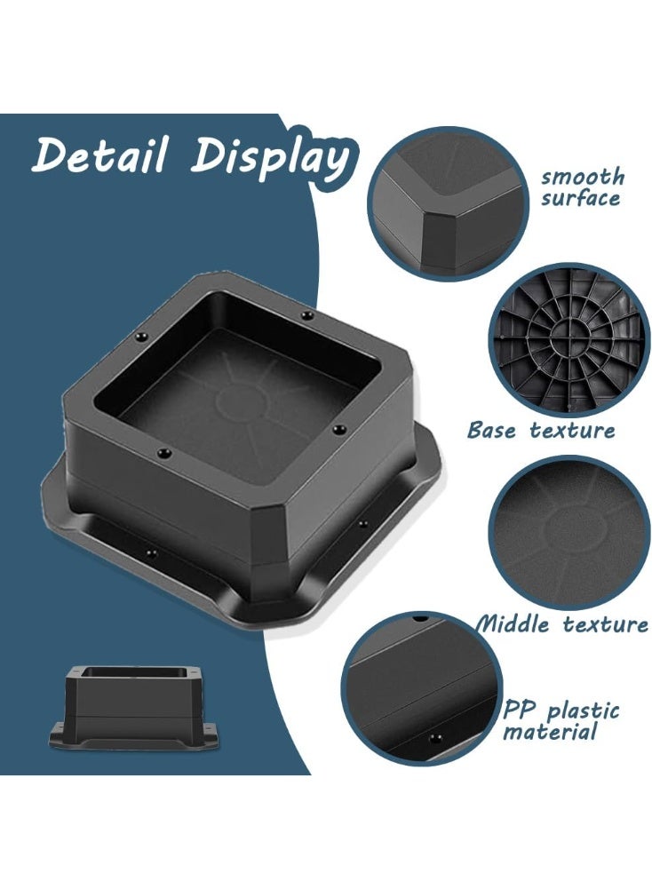 بتيمفم مجموعة من 4 رافعات أثاث قابلة للتعديل، وموسعات أرجل سرير وكراسي شديدة التحمل، ورافعات مربعة قابلة للتكديس للطاولات والأرائك والمكاتب والخزائن والأسرة (1 بوصة * مجموعة من 4 قطع) - Image 2
