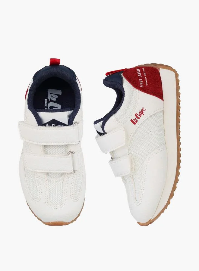 لي كوبر Girls Panelled Hook & Loop Ankle School Sneakers
