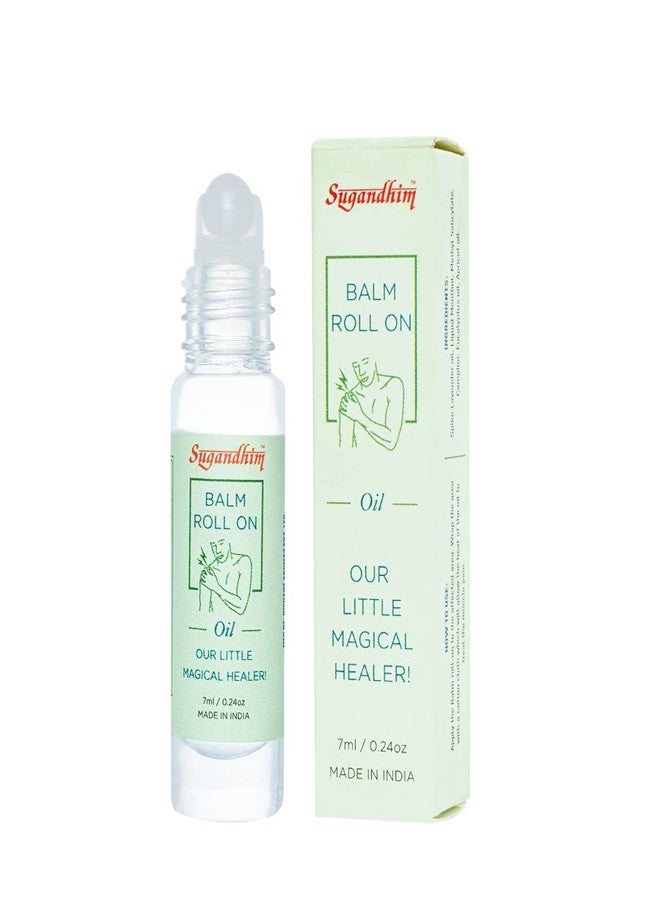 Sugandhim Balm Roll On Instant Relief From Muscular Pain, Cramps, Spasm, Body Ache, 1 x 7 ml, 100% Ayurvedic Blend, Blend Of Essential Oils Lavender Eucalyptus & Rosemary, Jojoba Oil - Image 1