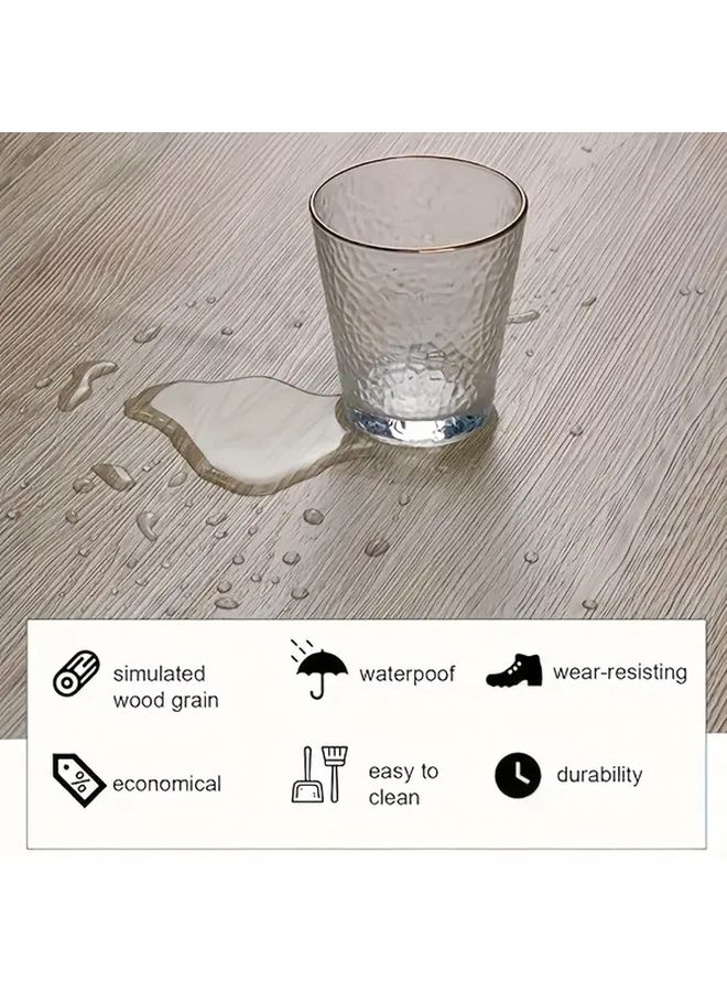 Light Grey 3D Deluxe Retro Self-Adhesive Wood Grain Wallpaper Waterproof Non Slip Floor Stickers Kitchen Stain Resistant Tile Washable Bathroom Shower Board Furniture Cabinet Renovation Living Room Floor Bedroom Decor - Image 5