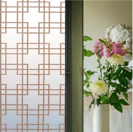 SUNBIRD Privacy Window Film Non Adhesive UV Blocking Removable Glass Covering Opaque Window Sticker Self Static Cling Vinyl Glass Film for Home Office Living Room 36 x 96 Inch Brown Outline - Image 3