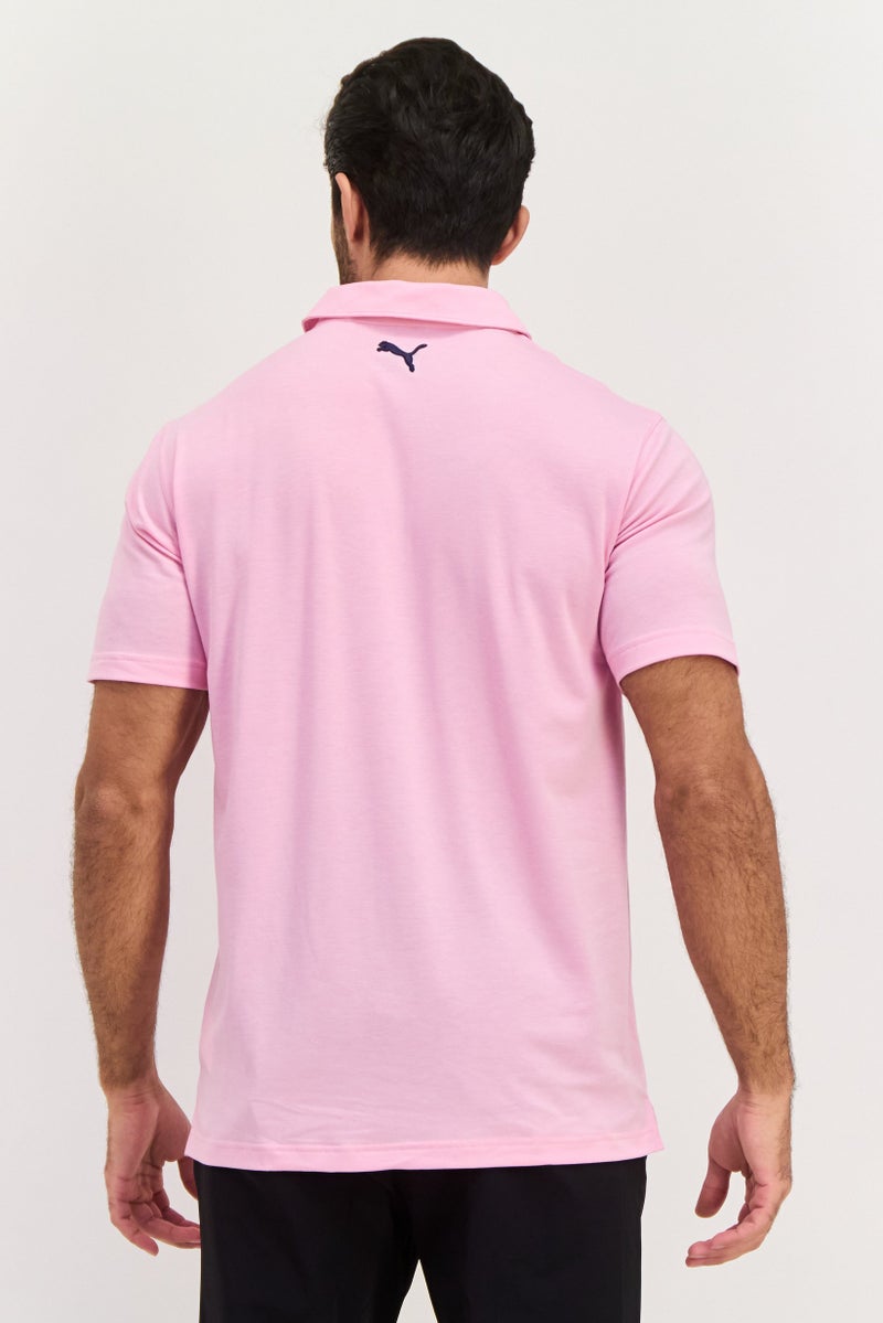 PUMA Men Performance Fit Short Sleeve Outdoor Polo Shirt, Pale Pink - Image 3