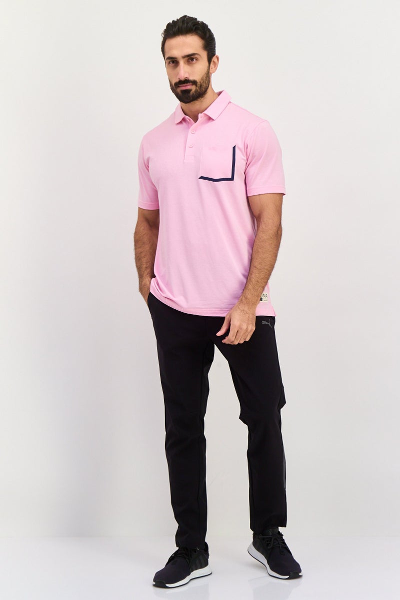 PUMA Men Performance Fit Short Sleeve Outdoor Polo Shirt, Pale Pink - Image 4