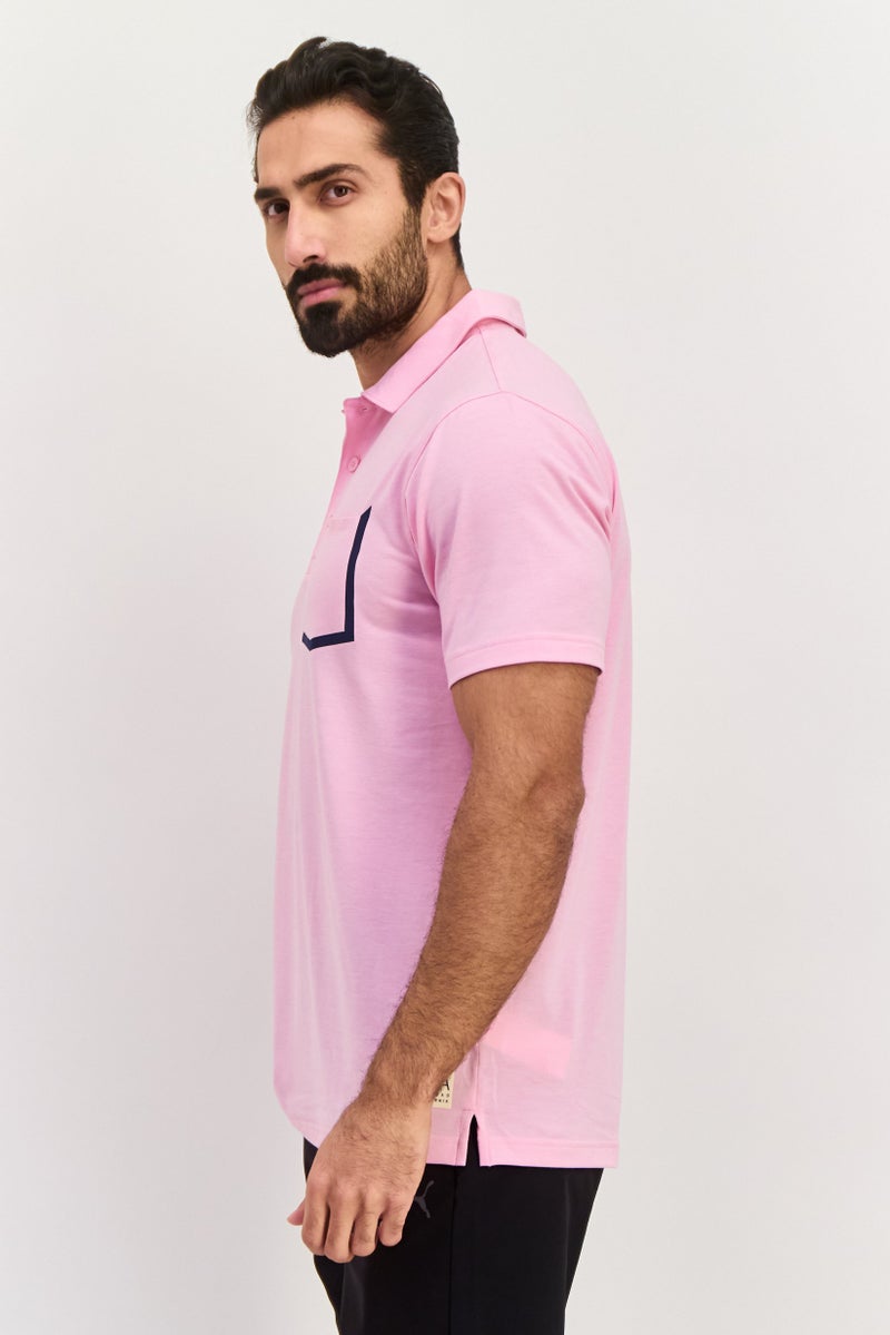 PUMA قميص بولو قصير الأكمام للرجال بأداء متميز، وردي فاتح - Image 4