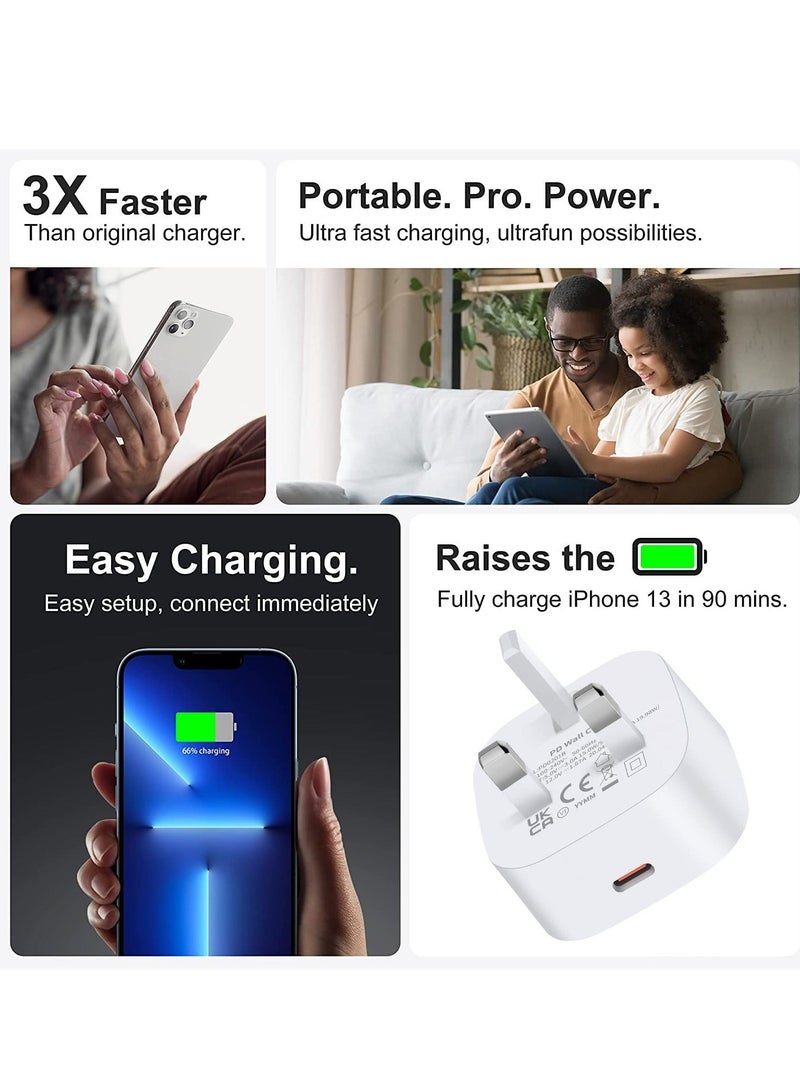 Captaintech USB C Plug for iPhone, 20w USB C Charger for iPhone14, Pd Power 3.0 Delivery Fast Charger, USB C Wall Charger Pd Compatible with iPhone 14 13 12 Pro Max - Image 4