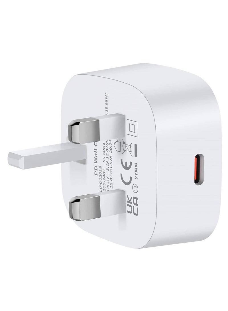 Captaintech USB C Plug for iPhone, 20w USB C Charger for iPhone14, Pd Power 3.0 Delivery Fast Charger, USB C Wall Charger Pd Compatible with iPhone 14 13 12 Pro Max - Image 1