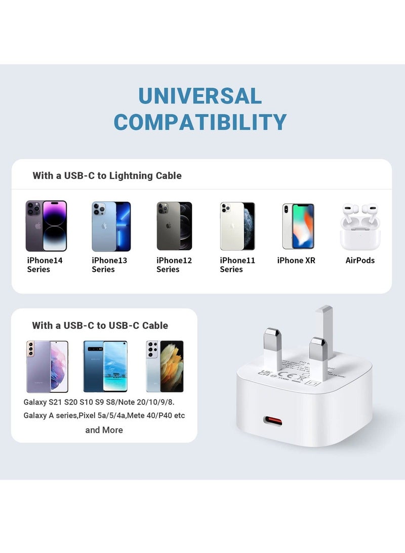 Captaintech USB C Plug for iPhone, 20w USB C Charger for iPhone14, Pd Power 3.0 Delivery Fast Charger, USB C Wall Charger Pd Compatible with iPhone 14 13 12 Pro Max - Image 5