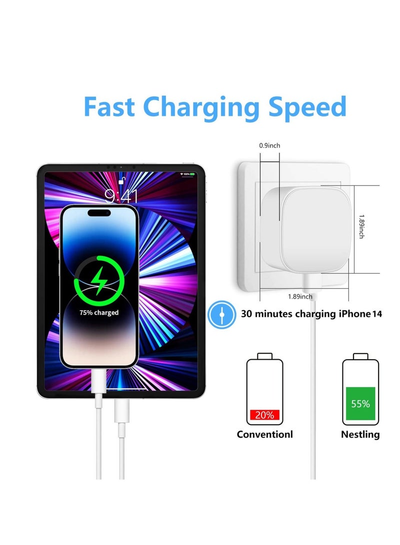 Captaintech USB C Plug for iPhone, 20w USB C Charger for iPhone14, Pd Power 3.0 Delivery Fast Charger, USB C Wall Charger Pd Compatible with iPhone 14 13 12 Pro Max - Image 2