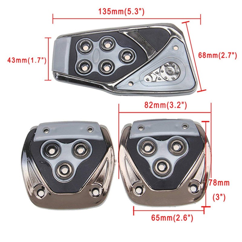 Oshotto 3 Pcs Non-Slip Manual CS-375 Car Pedals kit Pad Covers Set Compatible with MG Hector (Grey) - Image 2