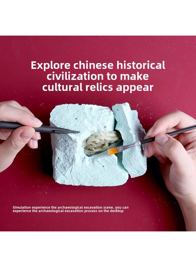 Pinot Archaeological Excavation Blind Box Imperial Seal Ancient Emperor Jade Seal Running Water Jade Hand Excavation Gem Toy-Color:On-site Version Of Running Water Jade [random 1] To Send Inkpad + Full Set Of Tools  - Image 3