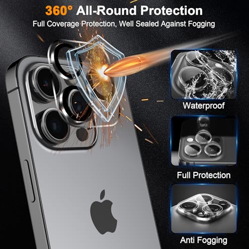SIBEITU 3 Pack Screen Protector for iPhone 12 with 3 Pack Camera Lens Tempered Glass Protector, 6.1 Inch HD Clear Tempered Glass Film 9H Hardness Full Coverage, Scratch Resistent, No Air Bubbles - Image 3