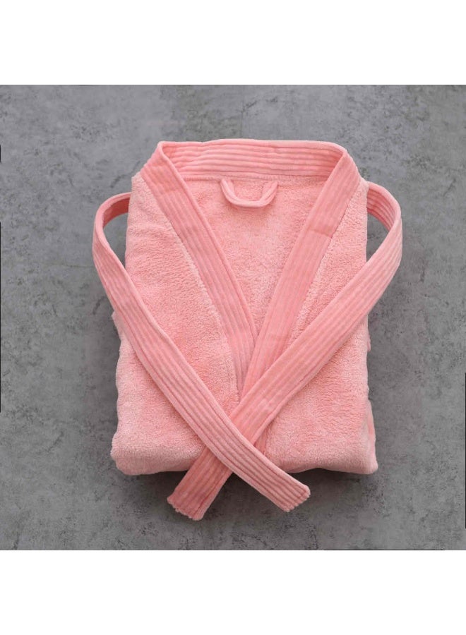 Reefi Luxury Pink Bathrobe XL – Soft Plush Unisex Bath Robe with Belt & Pockets – Long Sleeve Spa Robe - Image 2
