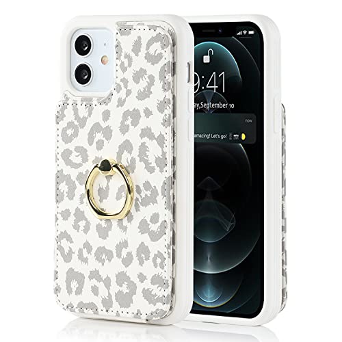Lipvina for iPhone 12/12 Pro Case with Card Holder,Credit Card Holder,Ring Stand Kickstand,Flip Shockproof Cute Phone Wallet Case for Women (6.1 inch,Purple) - Image 4