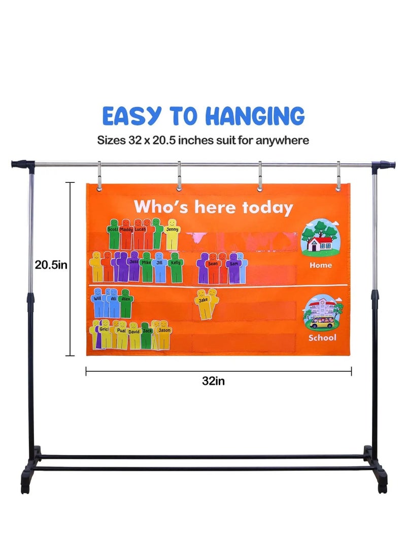 SYOSI Classroom Attendance Chart Helping Hands Pocket Chart,durable Classroom Management Pocket Chart for Classroom,homeschool, Classroom Calendar, Preschool Classroom Must Haves - Image 5