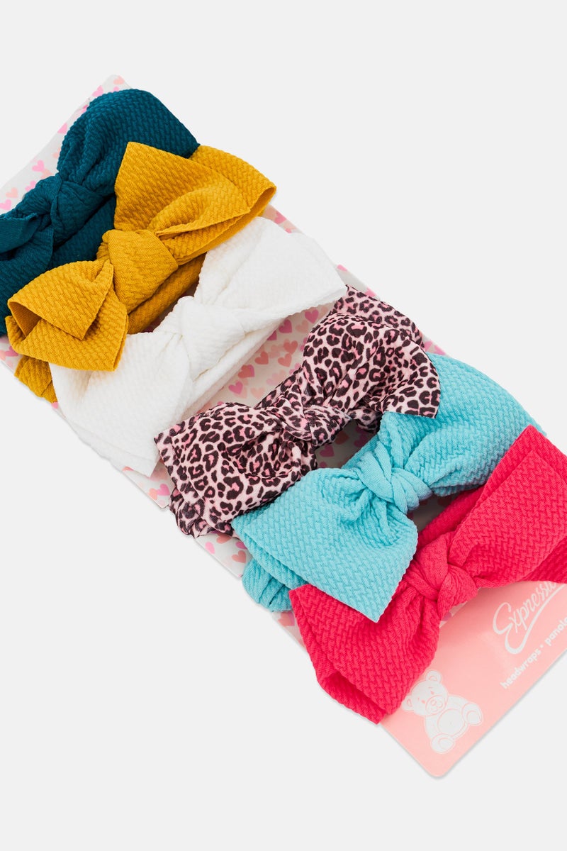 Expressions Toddlers Girl 6 Pieces Textured Headwraps, Multicolor - Image 3