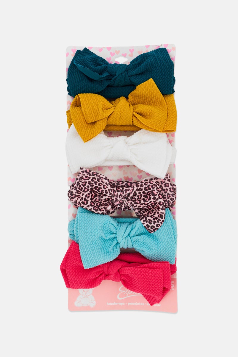 Expressions Toddlers Girl 6 Pieces Textured Headwraps, Multicolor - Image 1