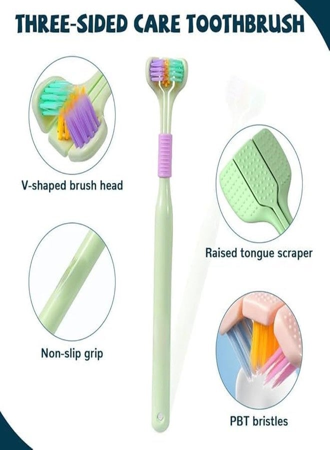 DNESHY 3 Sided Autism Toothbrush, Anti-Slip Grip Oral Care Travel Mouth Brush Wrap Around for Adult Kid Teeth, V-Shaped Soft Bristle Complete Teeth and Gum-Care Deep Cleaning Each Tooth (2) - Image 3