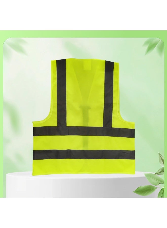 reflect tapes Fluorescent green vest Zipper style - Image 2