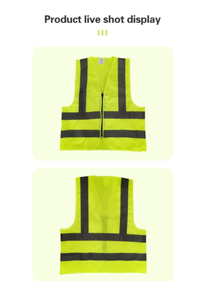 reflect tapes Fluorescent green vest Zipper style - Image 5
