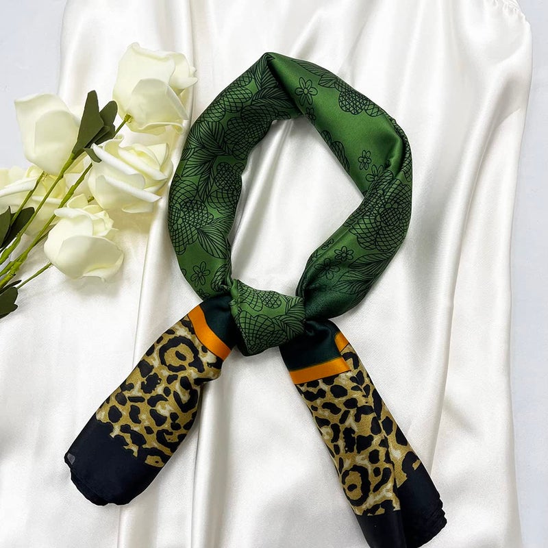 Julunar Silk Like Head Scarf for Women - Satin Large Hair Scarves - 35" Square Silk Hair Wrap for Sleeping with Gift Packed - Image 4