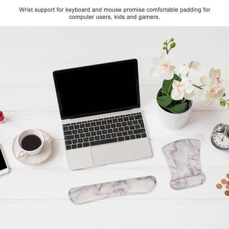 Wrist Rest Pads for Keyboard and Mouse,Desk Pad Set with Anti-slip Base for Stability - Image 5