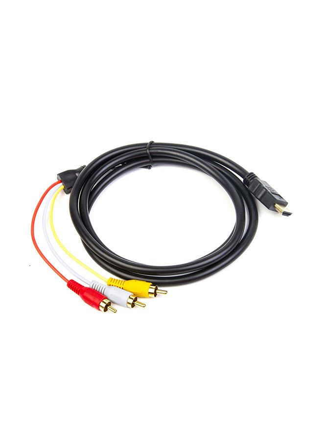 NIBEMINENT HDMI Male To 3 RCA Audio Video Cable Black - Image 1