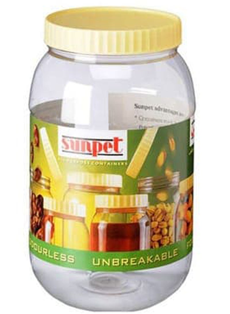 Sunpet Round Spice Jar White/Yellow 3000ml - Image 1