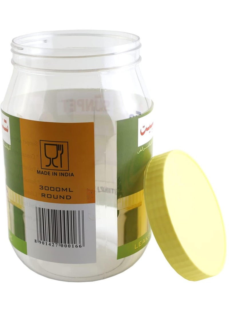 Sunpet Round Spice Jar White/Yellow 3000ml - Image 2