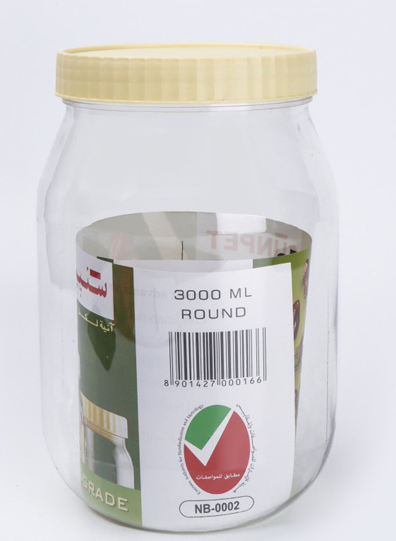 Sunpet Round Spice Jar White/Yellow 3000ml - Image 4