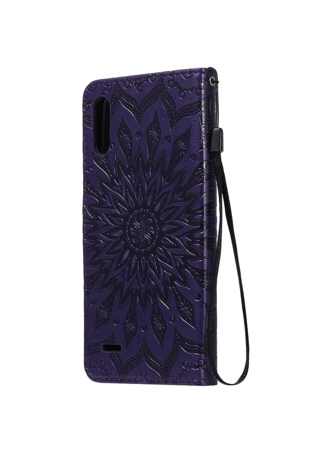 اس-توب جراب لهاتف LG K22 / K22 Plus، جراب جلدي أفقي قابل للطي بنقشة شمس مع فتحة بطاقة وحامل ومحفظة وحبل - Image 3