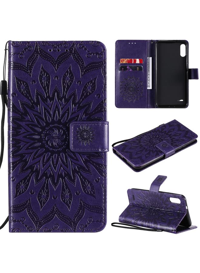 اس-توب جراب لهاتف LG K22 / K22 Plus، جراب جلدي أفقي قابل للطي بنقشة شمس مع فتحة بطاقة وحامل ومحفظة وحبل - Image 1