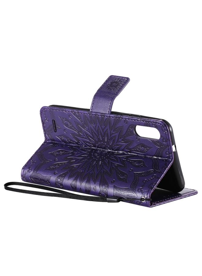 اس-توب جراب لهاتف LG K22 / K22 Plus، جراب جلدي أفقي قابل للطي بنقشة شمس مع فتحة بطاقة وحامل ومحفظة وحبل - Image 5