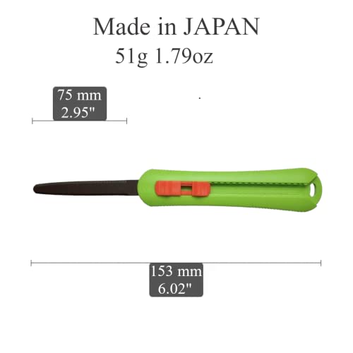 CANARY Box Cutter Retractable Blade, Safety Corrugated Cardboard Cutter Knife [Non-Stick Fluorine Coating Blade], Made in JAPAN, Green (DC-30F-1) - Image 2