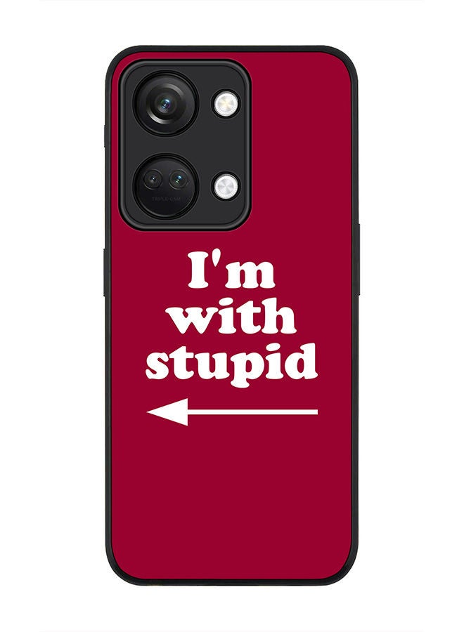 Stylizedd Rugged Black edge case for ONEPLUS NORD 3 5G / OnePlus Ace 2V, Slim fit Soft Case Flexible Rubber Edges Anti Drop TPU Gel Thin Cover -  I'm with stupid - Image 1