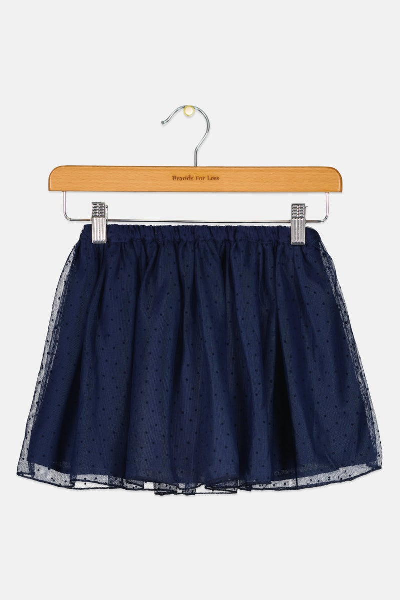 Sinsay Kids Girl Textured Mini Skirt, Navy Blue  - Image 2