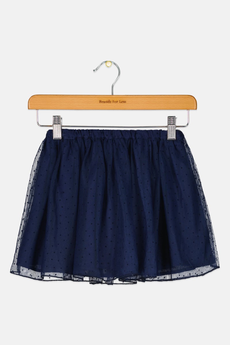 Sinsay Kids Girl Textured Mini Skirt, Navy Blue  - Image 1