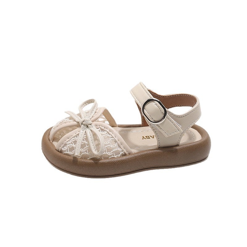 Girls'' Princess Sandals Summer New Style Mesh Breathable Soft-Soled Baby Bow Beach Shoes Children''s Non-Slip Shoes - Image 2