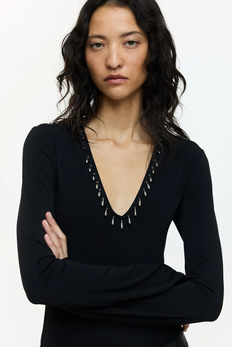 H&M Bead-trimmed body