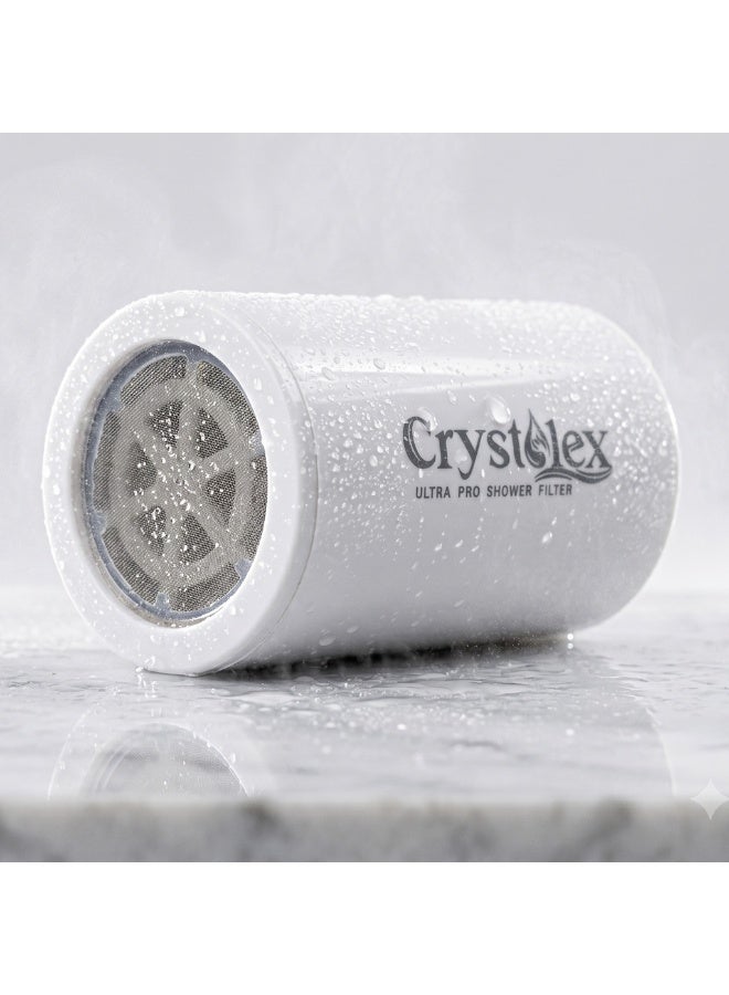 Crystolex Ultra Pro Shower Filter Replacement Cartridge – Multi Stage Shower Water Filter Cartridge for Chlorine, Heavy Metals & Hard Water Reduction - Image 1
