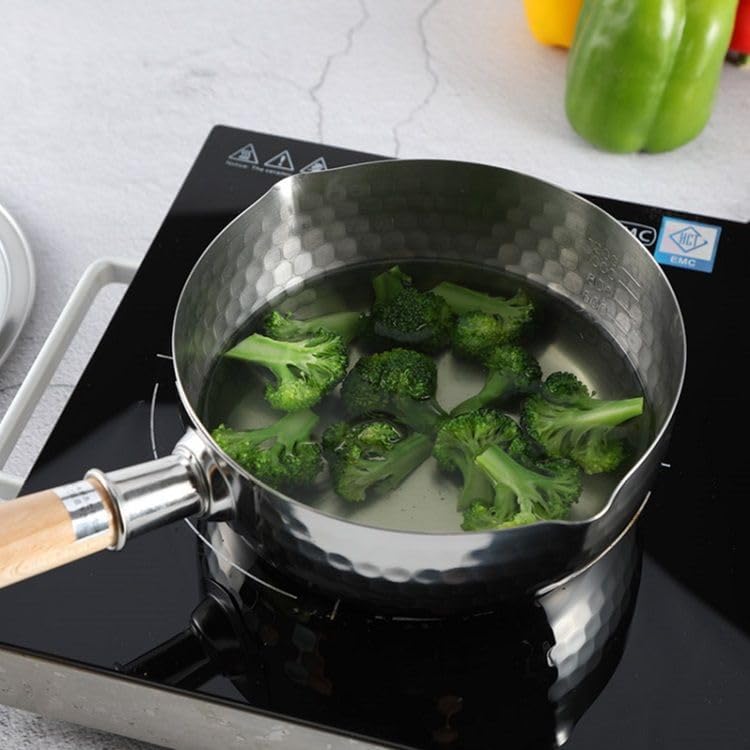 VBM NonStick Cooking Pot Small Milk ScratchResistant Insulated Handle Cooking Noodle Soup Pot for Home Use Camping Teahouse 22cm - Image 4