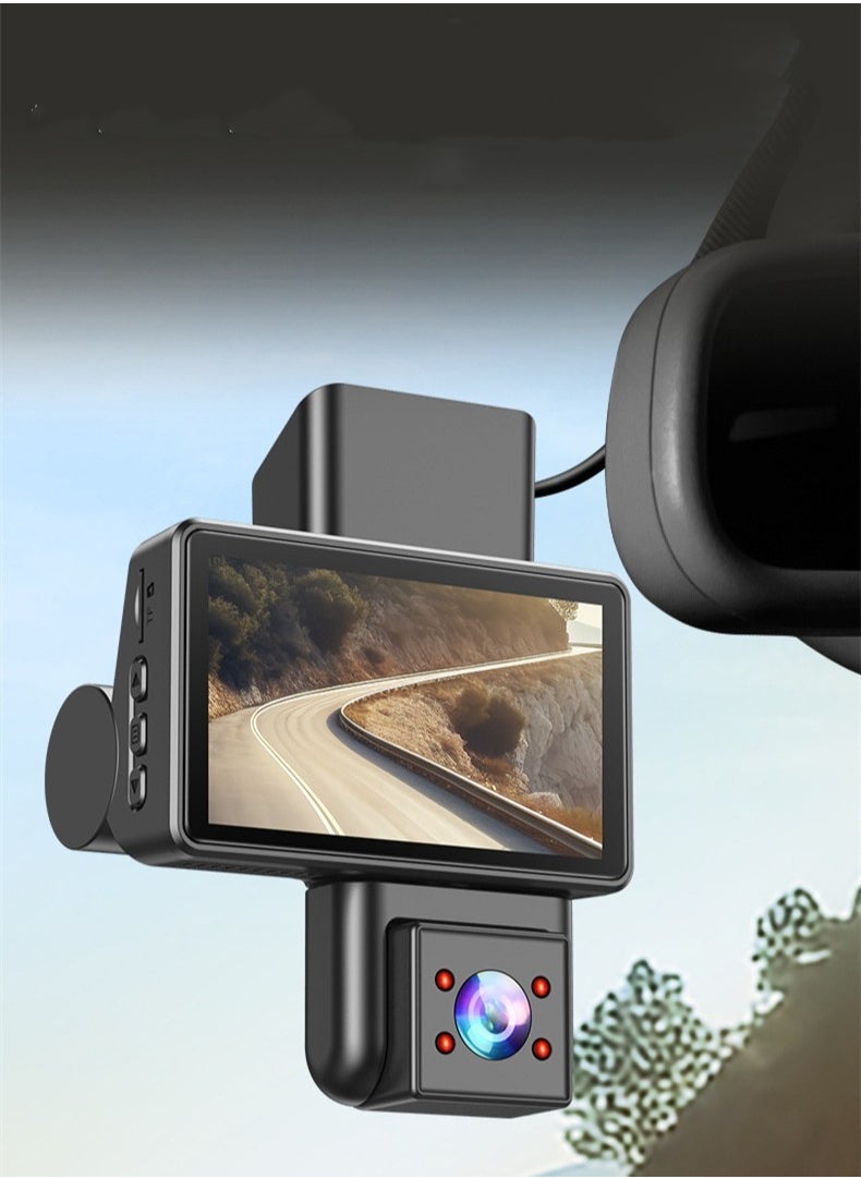 FPC - W04 3" Screen, 3-Camera 1080P Dash Cam:Night Vision, Loop Recording, Parking Monito - Image 1