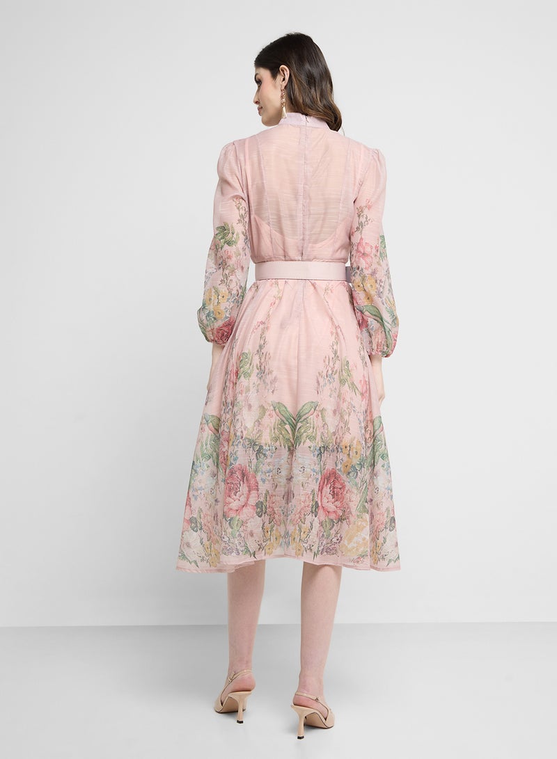 خزانة فستان شيفون مزهر - Image 2