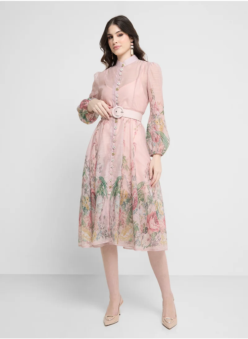 خزانة Floral Print Dress